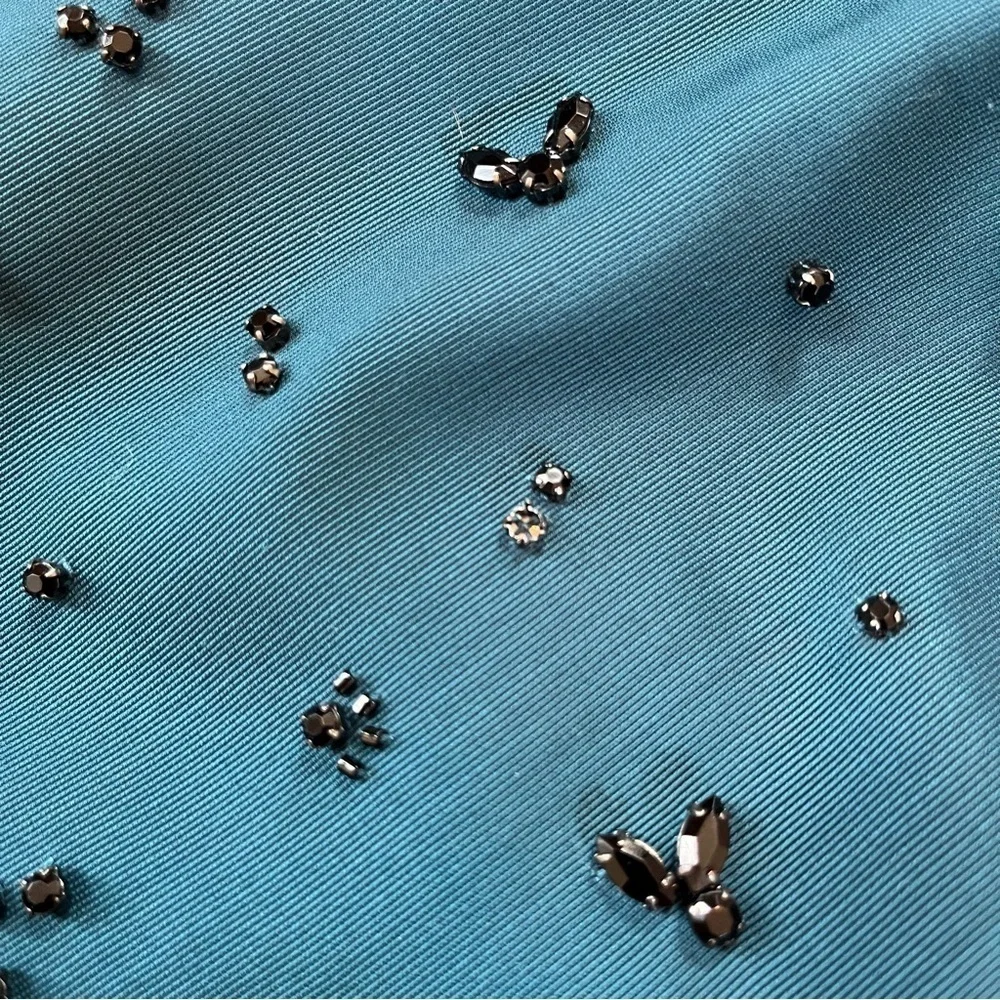 J.Crew Collection 2PC teal beaded crop top & pencil midi skirt *shop@iamwarrior